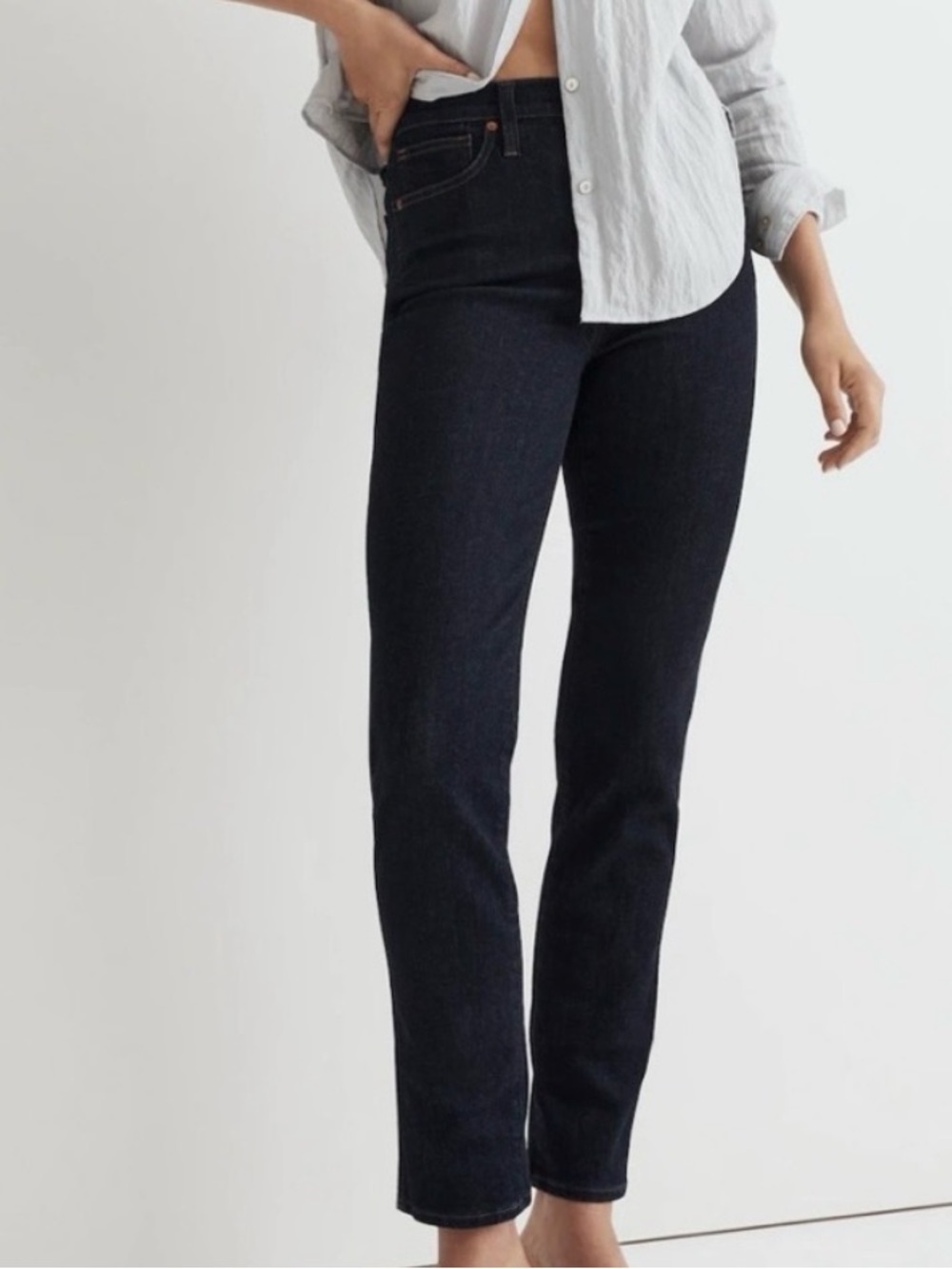 Madewell Stovepipe Jean Denim Classic Dark Blue Wash MidRise Excellent 29 Pant 2